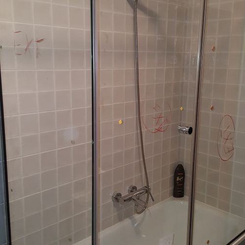 Mampara bañera en ángulo